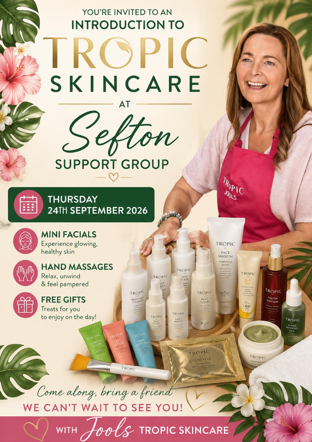 Tropic Skincare - Event at Sefton Support Group
